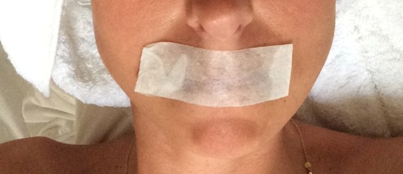 taped mouth